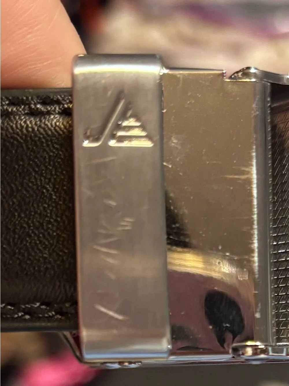 Boys Mission Black Leather Belt with Silver Automatic Buckle size 28
